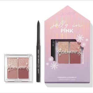 NIB COLOURPOP JOLLY IN PINK EYESHADOW AND EYELINER KIT
